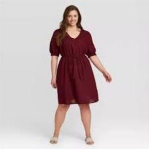 Ava & Viv Linen Cabernet Dress